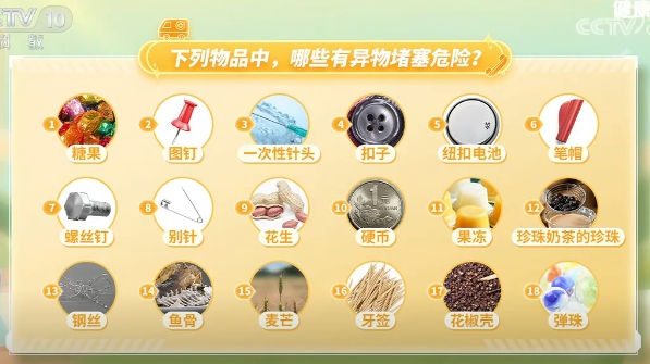 有异物堵塞危险的物品